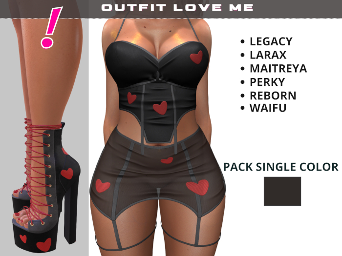 [DressUp!] Outfit Love Me_Single Pack (Black)