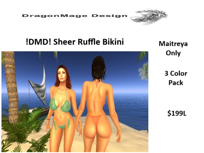 !DMD! Sheer Ruffle Bikini Maitreya 3 Color pack