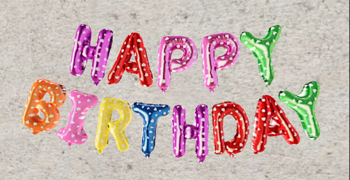 JUNE ~ Happy Birthday foil balloons