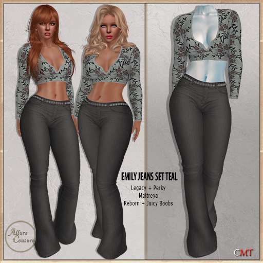 Emily Jeans Set Teal (Add Me)