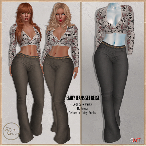 Emily Jeans Set Beige (Add Me)