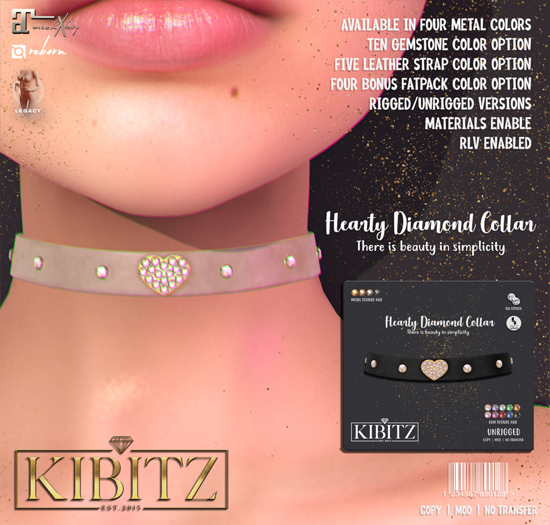 Kibitz - Hearty diamond collar - white