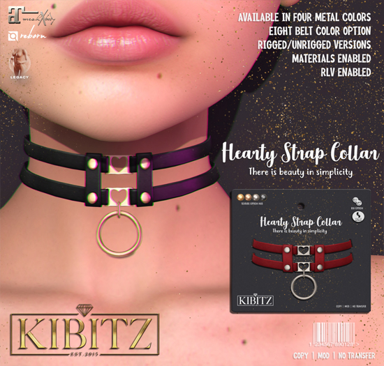 Kibitz - Hearty strap collar - white