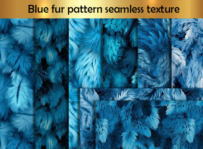 Blue fur pattern full perm