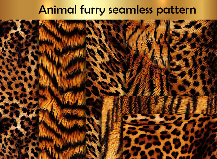 Animal furry seamless pattern