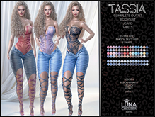 ❤️, Tassia Bodysuit and Lace up jeans outfit, Heels Included ! 80 Mix match Textures