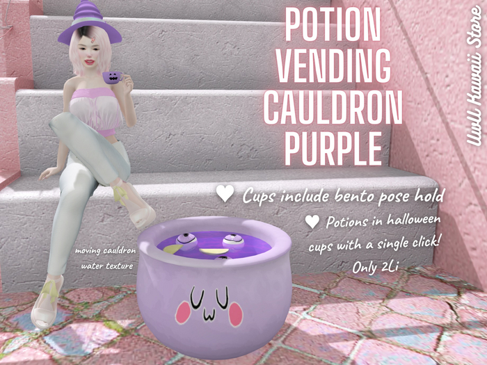 Potion Vending Cauldron Purple UwU Kawaii Store