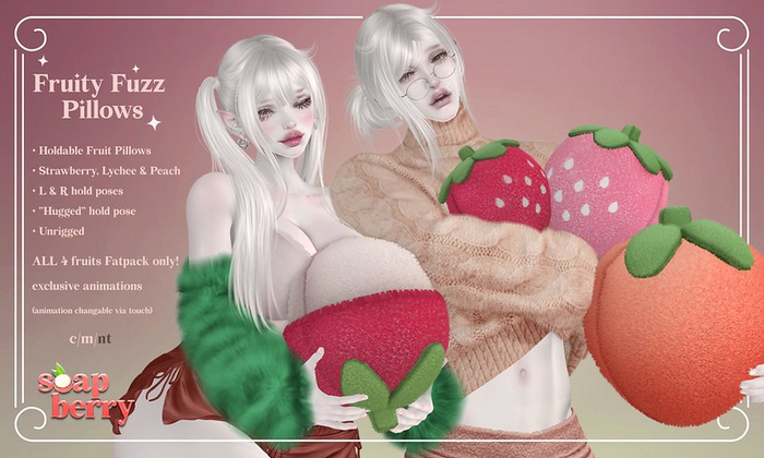 .SB. Fruity Fuzz Pillows - Peach
