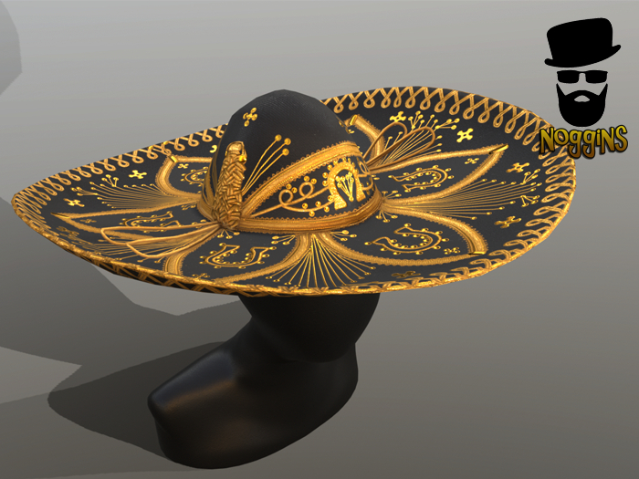 Black & Gold Mariachi Sombrero