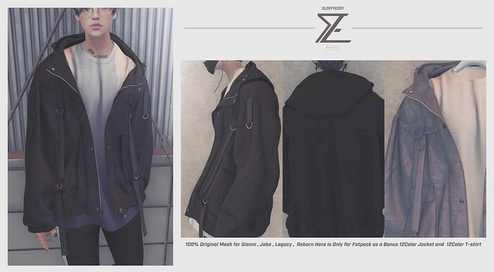 sleepy eddy_hooded jacket (navy)