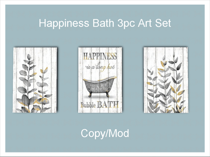 *CC* Happiness Bath 3pc Art Set