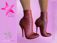 Star Babe Red Leather Ankle Boots v1 for Star Body (aka Star Mesh Body)