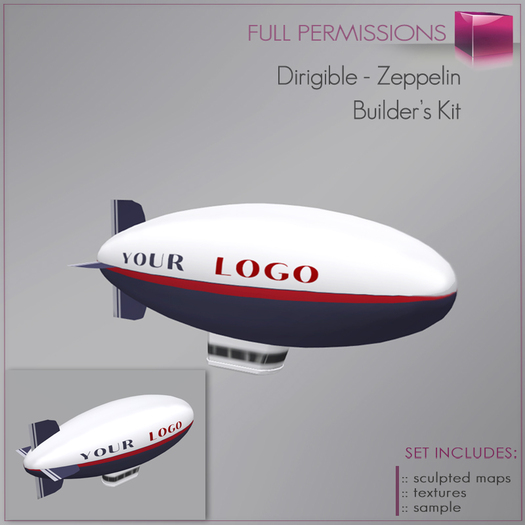 Sculpted Dirigible - Zeppelin FULL PERM Builder's Kit Set