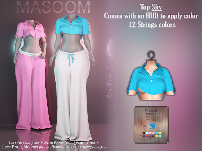 [[ Masoom ]] Starfire Top - Sky