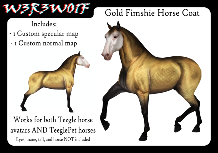 [W3R3W01F] Gold Fimshie Teegle Horse coat