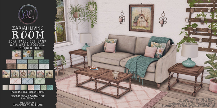 [QE Home] Zariah Living Room Full Set