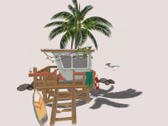 Beach Decor with Couple Pose