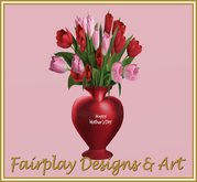 Mother's Day Tulips Bouquet in Heart Shaped Vase