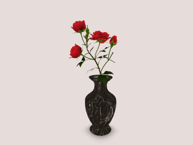 Red Rose In Vase:)))
