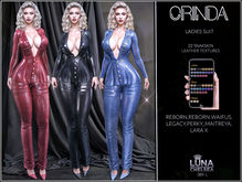 ❤️,Orinda, Ladies Suit, Leather Snakskin ed, Blazer jacket and Pants, 22 Textures