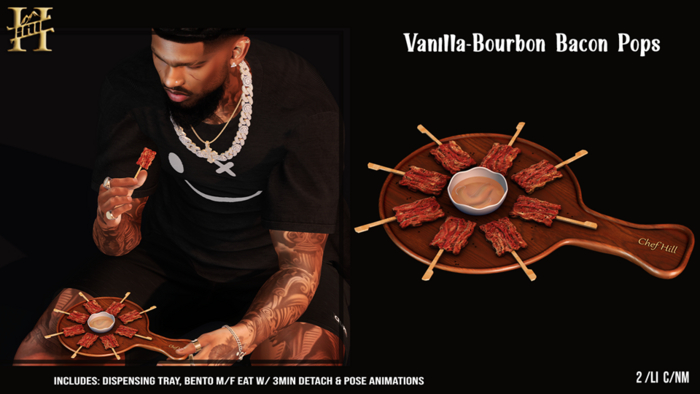 Chef Hill. Vanilla-Bourbon Bacon Pops 