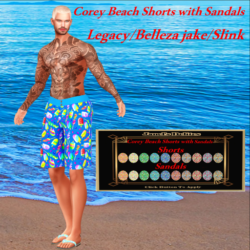 Corey Beach Shorts With Sandals