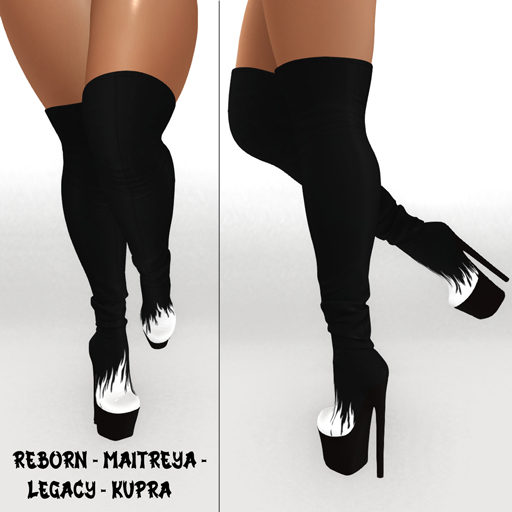 Flaming knee High Boots