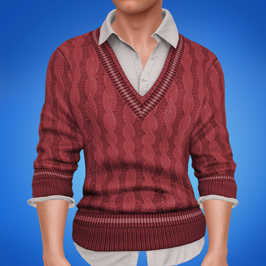 TYLIE // Tonio V-Neck Sweater // RED