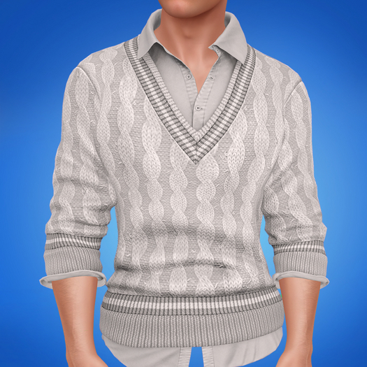 TYLIE // Tonio V-Neck Sweater // WHITE