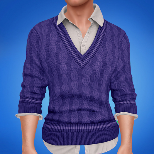 TYLIE // Tonio V-Neck Sweater // PURPLE