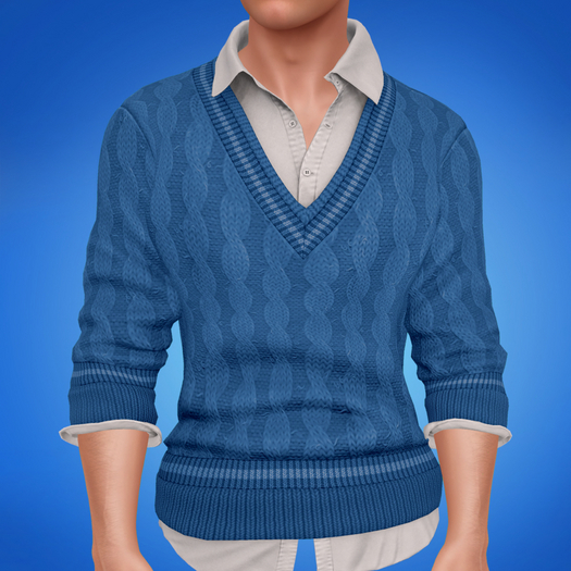 TYLIE // Tonio V-Neck Sweater // BLUE