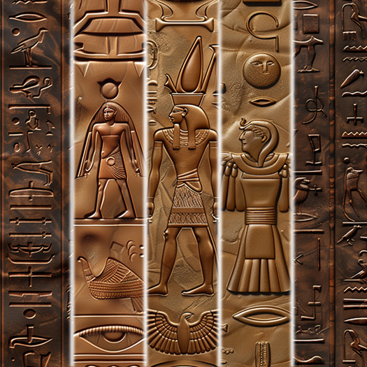 5pc 3D Leather with ancient hieroglyphs seamless  *Full Perm*