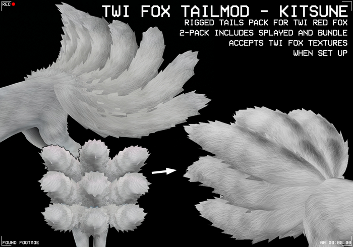 Found Footage - TWI Fox Tail mod - Kitsune 2-pack