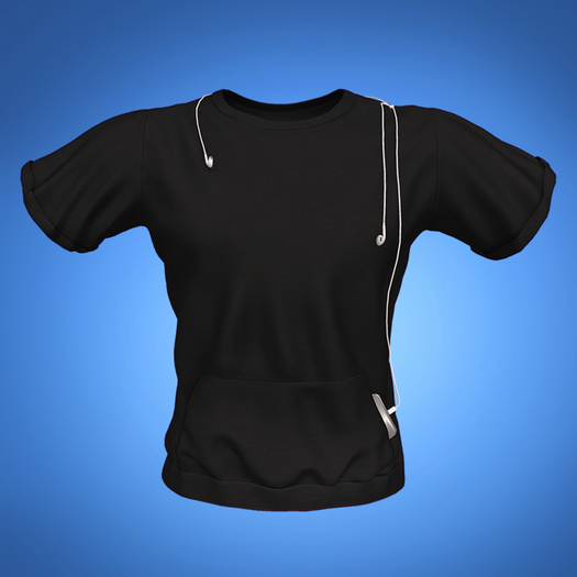 TYLIE // David Pouch Tee // BLACK