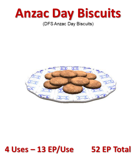 DFS Anzac Day Biscuits (DFS - Texture Only)