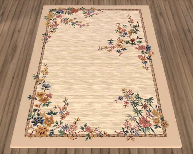 Beige Floral Rug