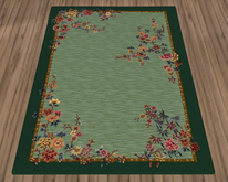Green Floral Rug