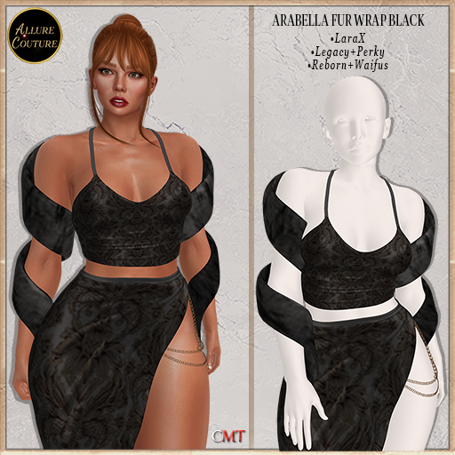 Arabella Fur Wrap Black (Add Me)