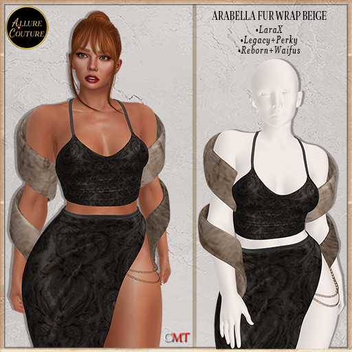Arabella Fur Wrap Beige (Add Me)