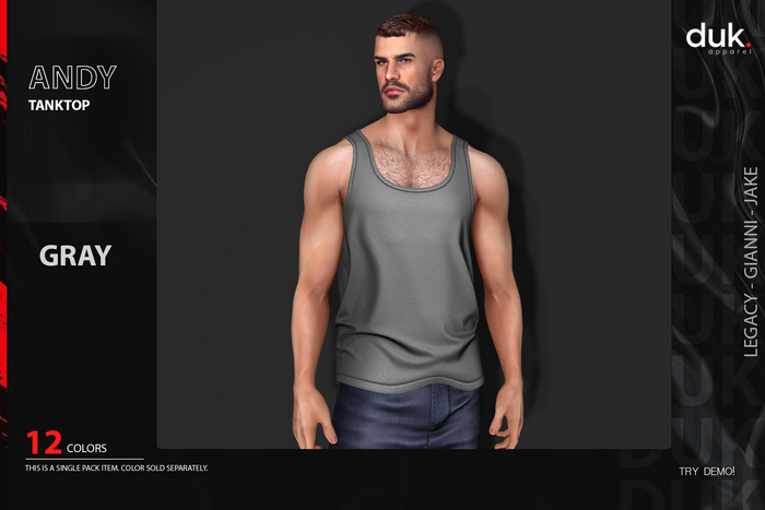 [DUK] - Andy Tanktop // Gray Color -  Wear