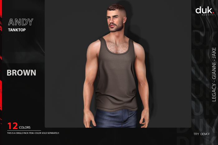 [DUK] - Andy Tanktop // Brown Color -  Wear