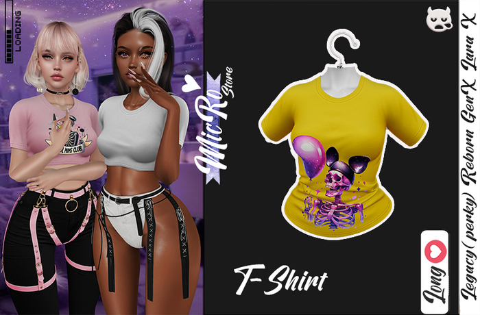 - Micro - T-Shirt Long Jolly skeleton 2