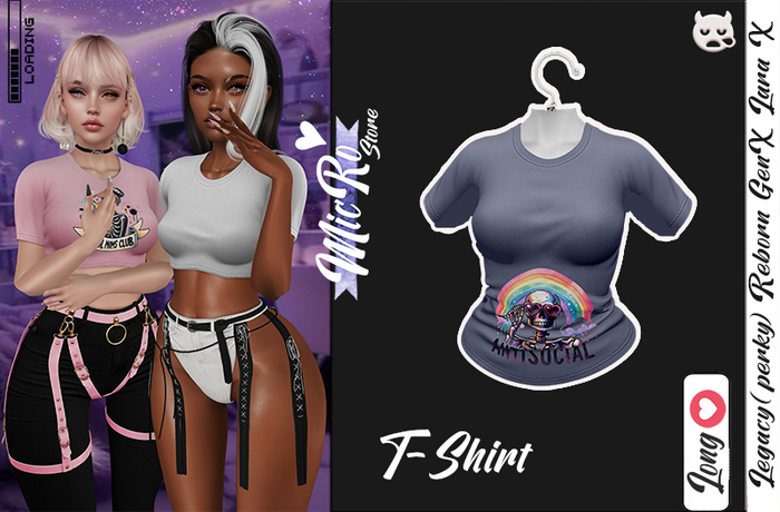 - Micro - T-Shirt Long Jolly skeleton 3