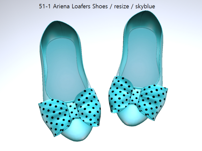 51-1 Ariena Loafers Shoes / resize / skyblue Box