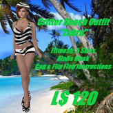 Critter Beach Outfit-Female-Zebra