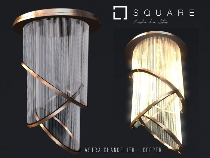 [ SQUARE ] - ASTRA Chandeliers COPPER  