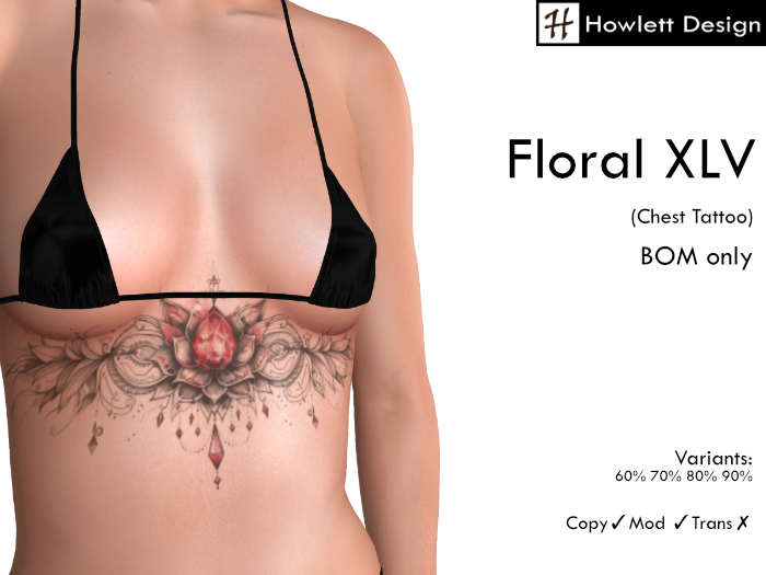 [HDesign] Floral XLV (Chest Tattoo)
