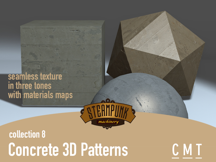 Steampunk Machinery - Concrete 3D Pattern (collection 8) Full Perm