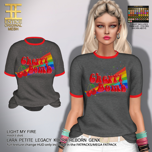 Entice - Light My Fire Tops - Graphics - Cherry Bomb