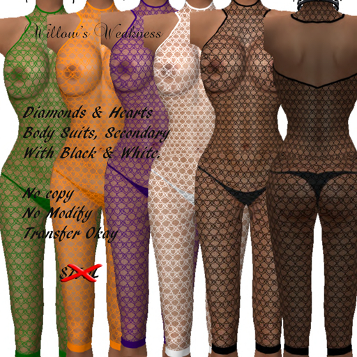 Diamonds & Hearts Body Suits, Secondary